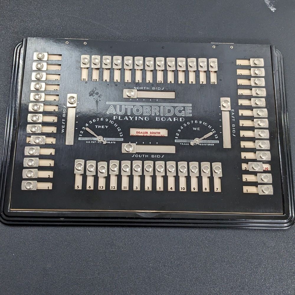 Vintage 1938‎ Art Deco Black EUC Autobridge Playing Board